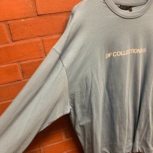 ASOS Dark Future oversized longline long sleeve t-shirt with logo text print